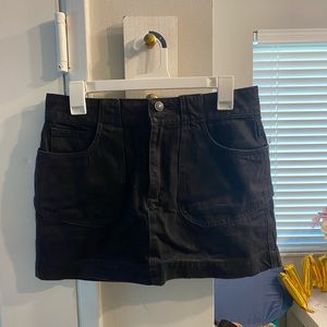 Black denim skirt